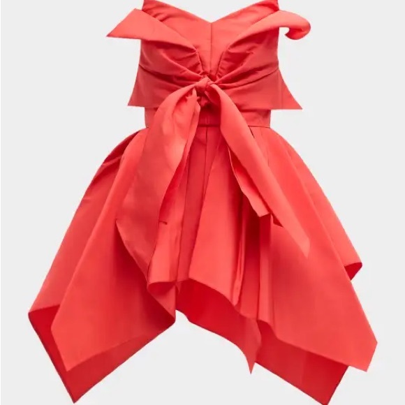 New with tags Christopher John Rogers Tie-front Strapless Origami Red Top Size 6 - Picture 2 of 8